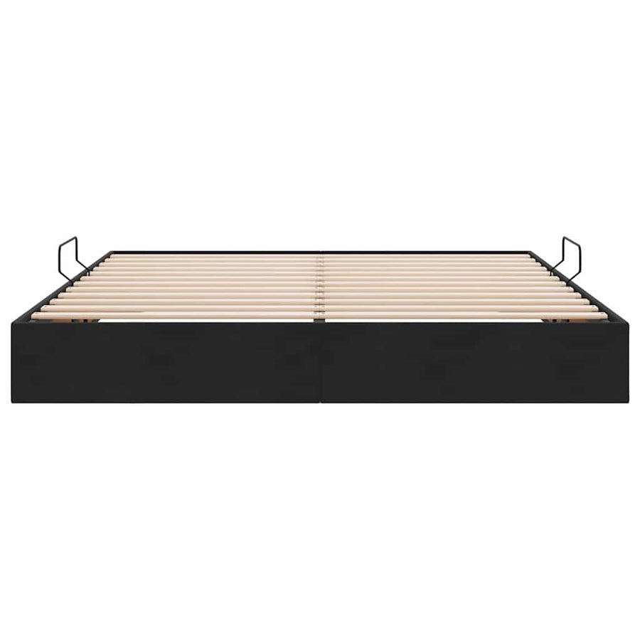 Opslag bed met matras met hoofdeinde Zwart 180 x 200 cm Fluweel
