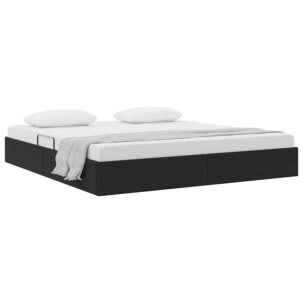 Opslag bed met matras met hoofdeinde Zwart 180 x 200 cm Fluweel