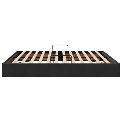 Opslag bed met matras met hoofdeinde Zwart 180 x 200 cm Fluweel