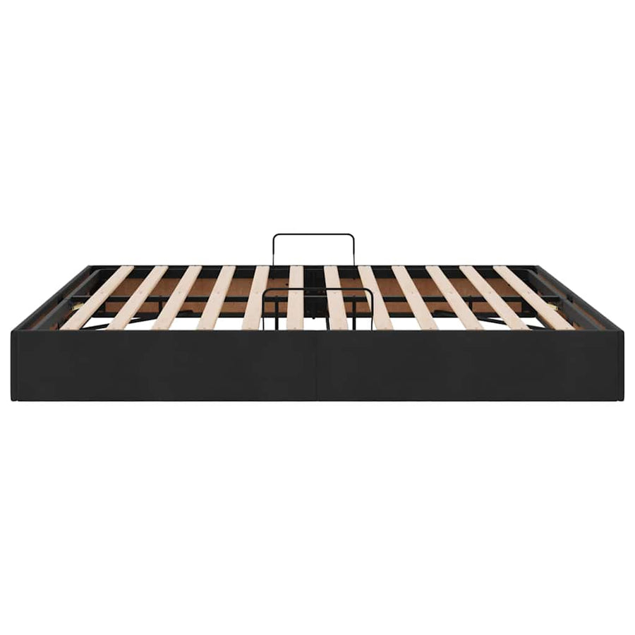 Opslag bed met matras met hoofdeinde Zwart 180 x 200 cm Fluweel