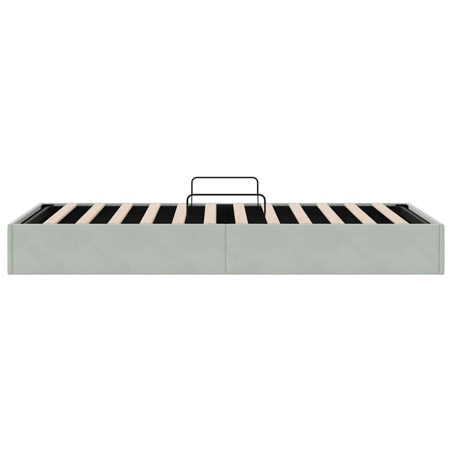 Opslag bed met opslag Lichtgrijs 100 x 190 cm fluweel