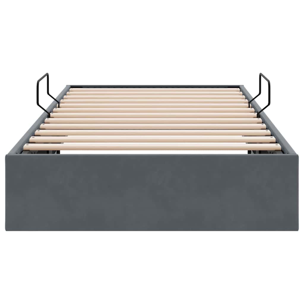 Opslag bed met matras Donkergrijs 100 x 190 cm Fluweel