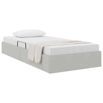 Opslag bed met matras Lichtgrijs 100 x 203 cm Fluweel