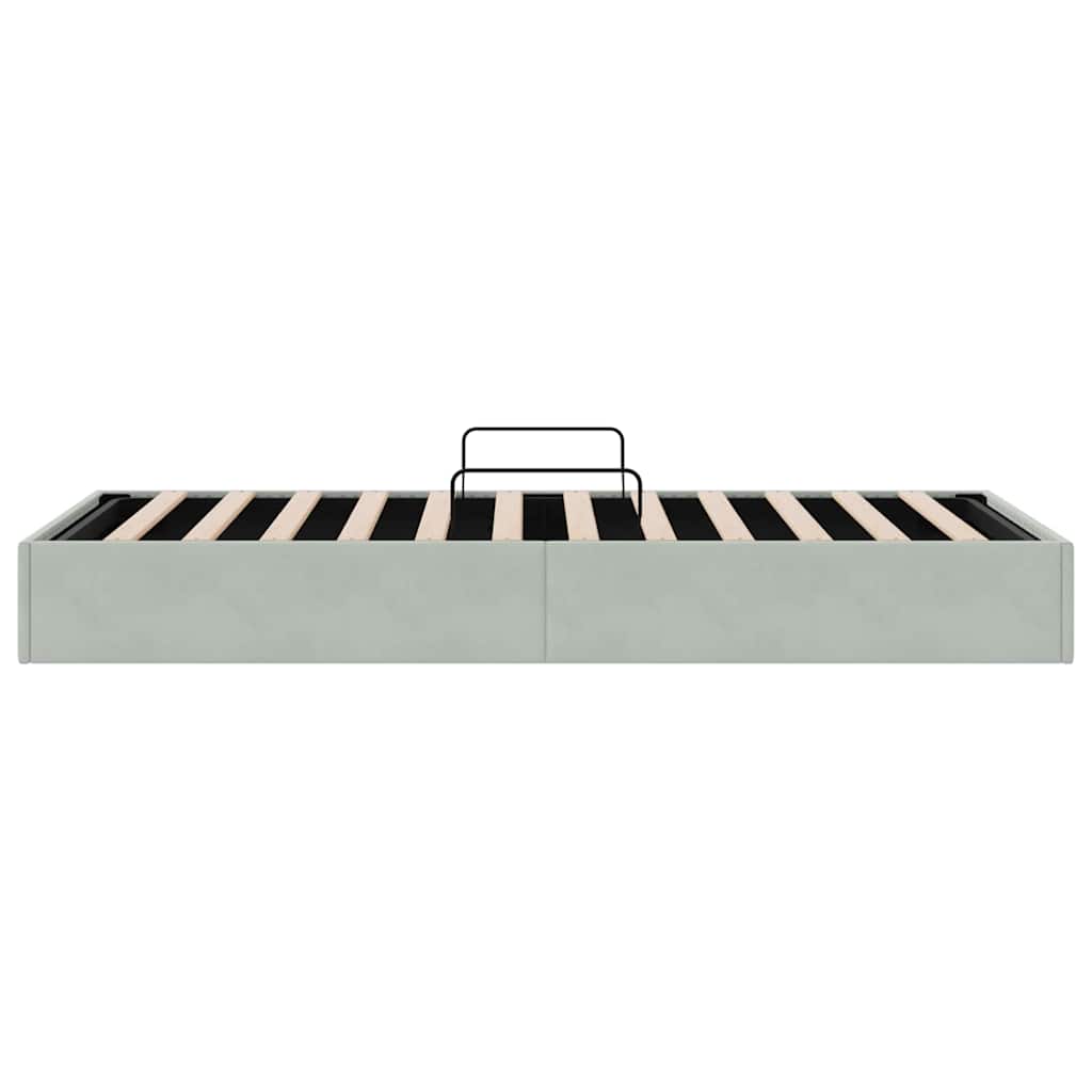 Opslag bed met matras Lichtgrijs 100 x 203 cm Fluweel