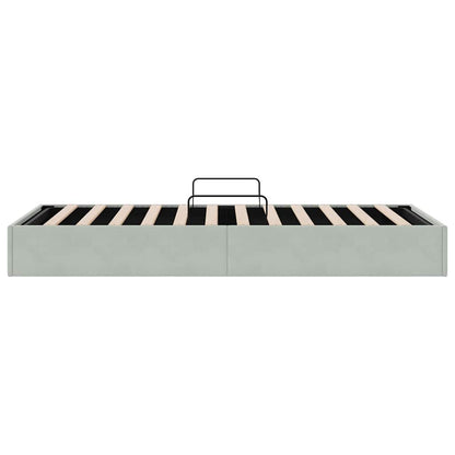 Opslag bed met matras Lichtgrijs 100 x 203 cm Fluweel