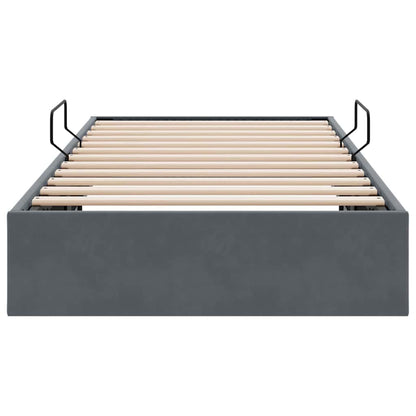 Opslag bed met matras Donkergrijs 100 x 203 cm Fluweel
