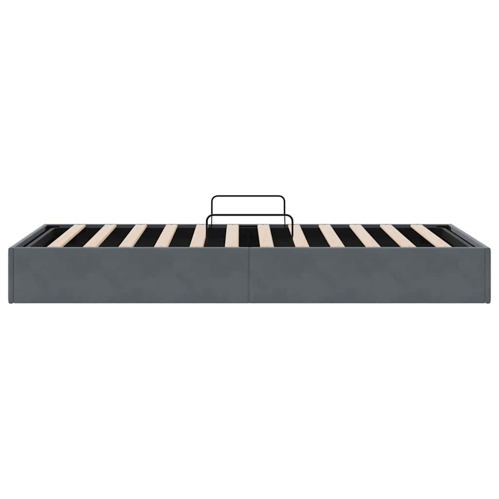 Opslag bed met matras Donkergrijs 100 x 203 cm Fluweel