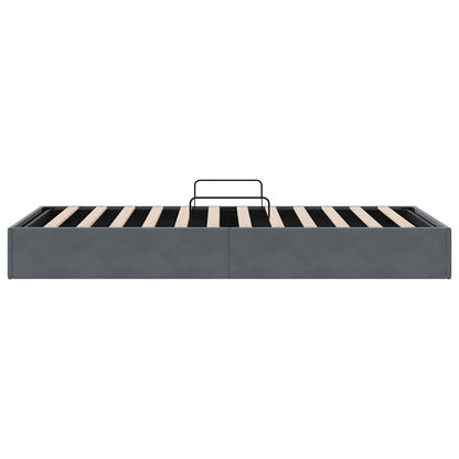 Opslag bed met matras Donkergrijs 100 x 203 cm Fluweel
