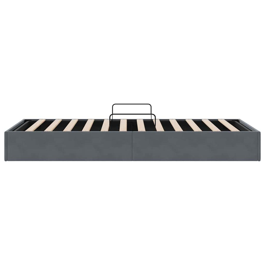 Opslag bed met matras Donkergrijs 100 x 203 cm Fluweel