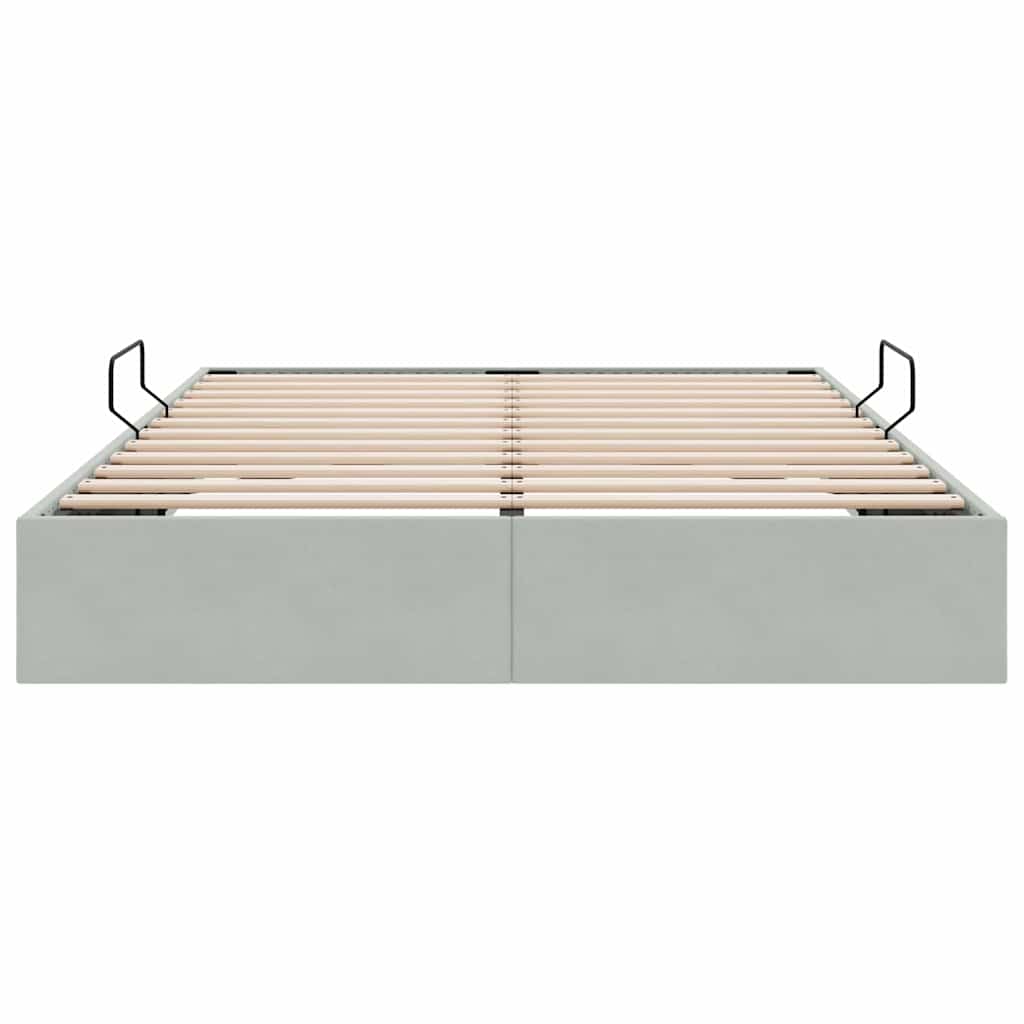 Opslag bed met opslag Lichtgrijs 137 x 190 cm fluweel