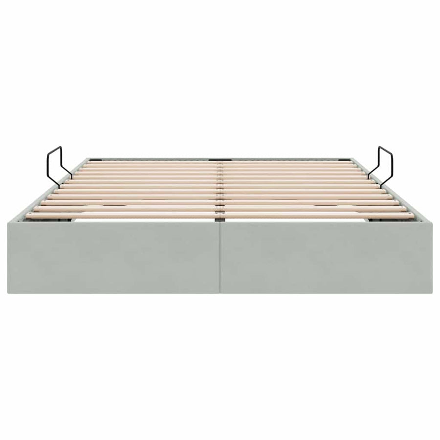 Opslag bed met opslag Lichtgrijs 153 x 203 cm fluweel