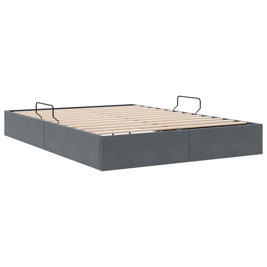 Opslag bed met matras Donkergrijs 153 x 203 cm Fluweel