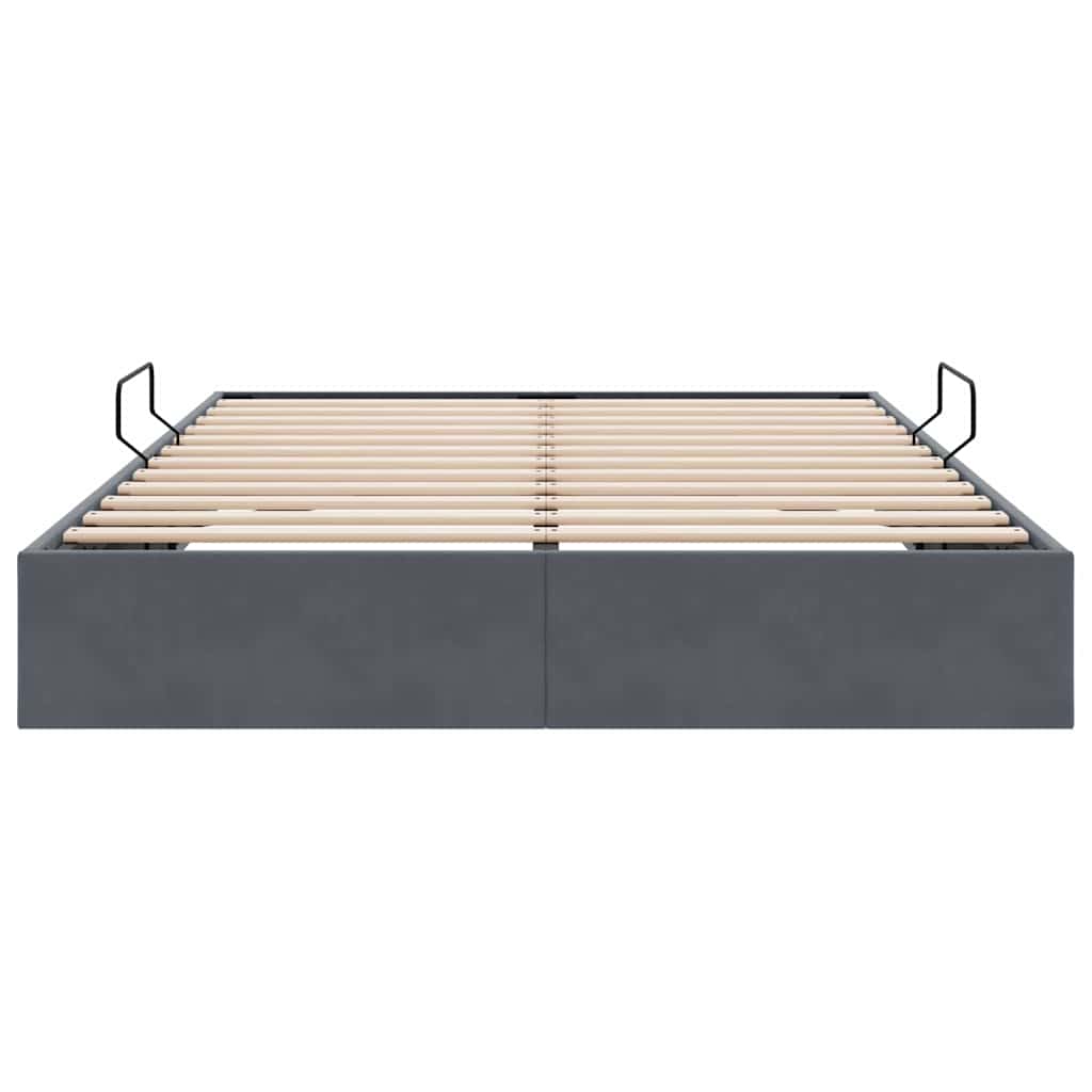 Opslag bed met matras Donkergrijs 153 x 203 cm Fluweel