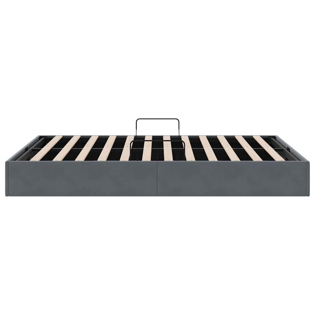 Opslag bed met matras Donkergrijs 153 x 203 cm Fluweel