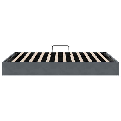 Opslag bed met matras Donkergrijs 153 x 203 cm Fluweel