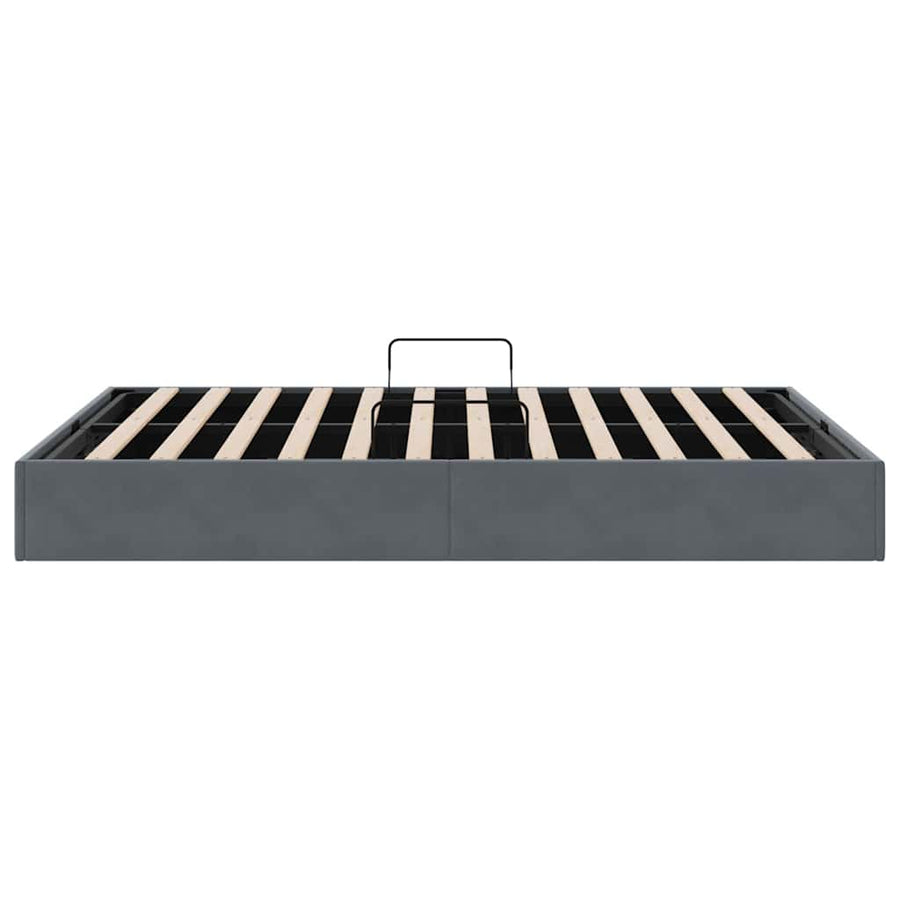 Opslag bed met matras Donkergrijs 153 x 203 cm Fluweel