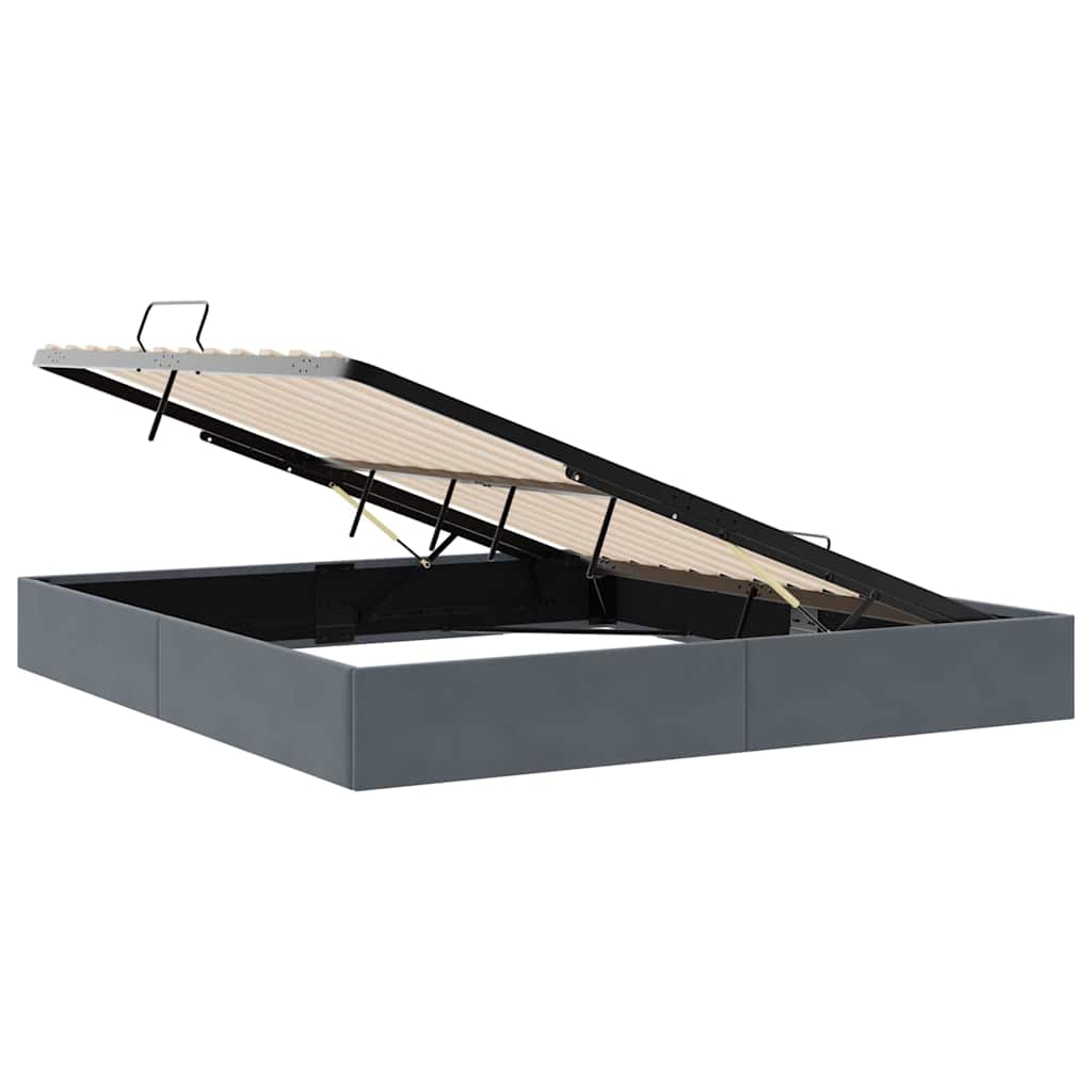 Opslag bed met opslag Donkergrijs 183 x 213 cm fluweel