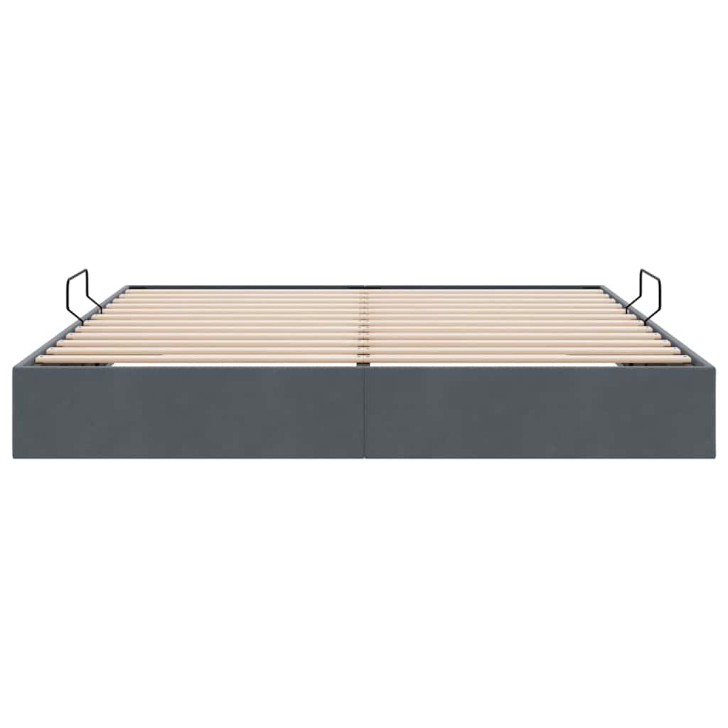 Opslag bed met opslag Donkergrijs 183 x 213 cm fluweel