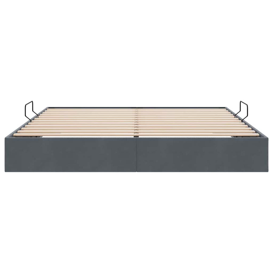 Opslag bed met opslag Donkergrijs 183 x 213 cm fluweel