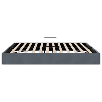 Opslag bed met opslag Donkergrijs 183 x 213 cm fluweel
