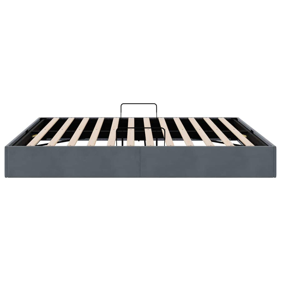 Opslag bed met opslag Donkergrijs 183 x 213 cm fluweel