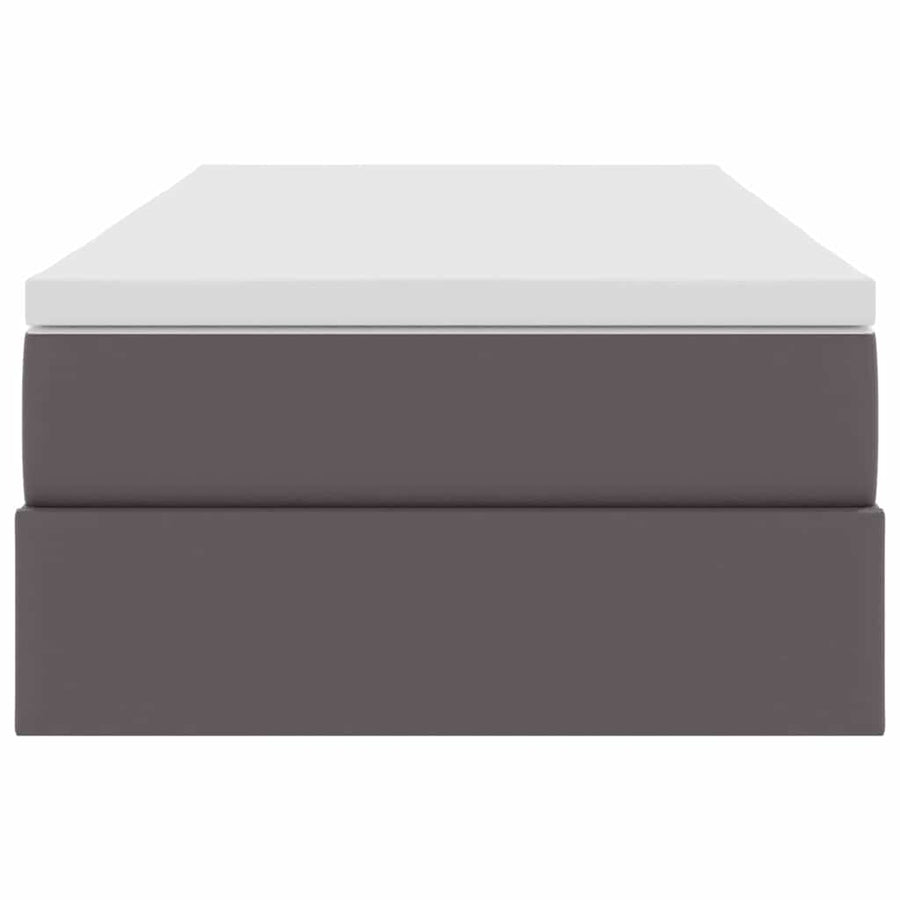 Opslag bed met matras met matras Grijs 90 x 190 cm Nep Leer
