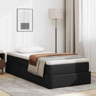 Storage Bed with Mattress with Mattress Black 90 x 200 cm Faux Leather