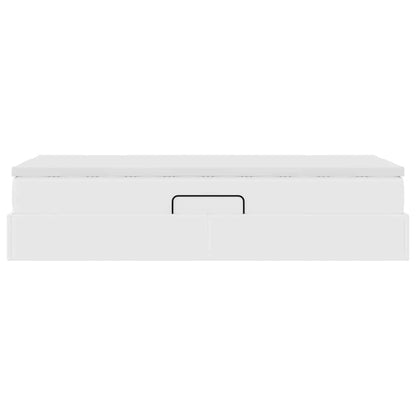 Opslag bed met matras met matras Wit 90 x 200 cm Nep Leer