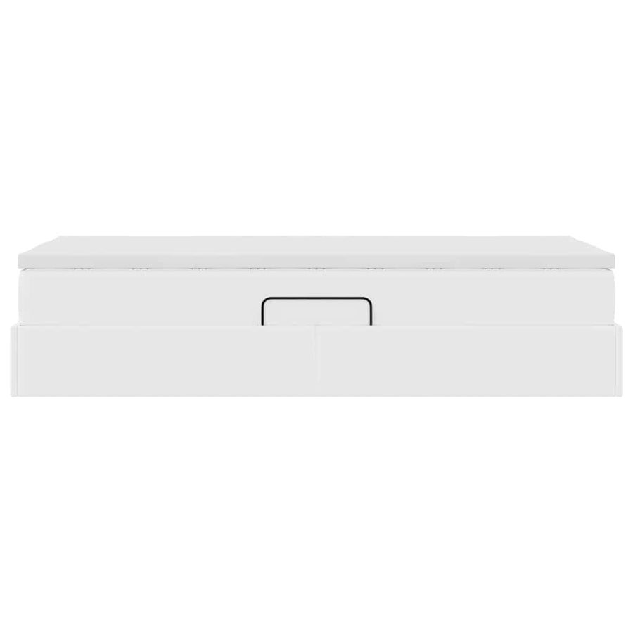 Opslag bed met matras met matras Wit 90 x 200 cm Nep Leer