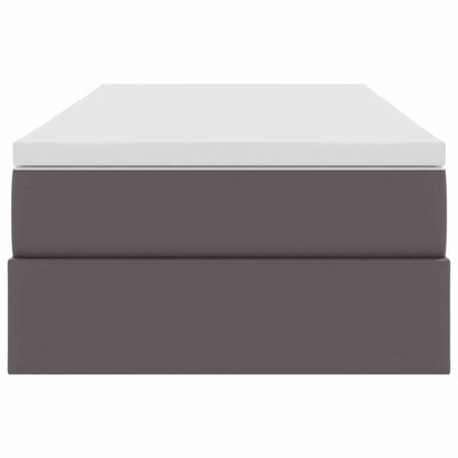 Opslag bed met matras met matras Grijs 90 x 200 cm Nep Leer