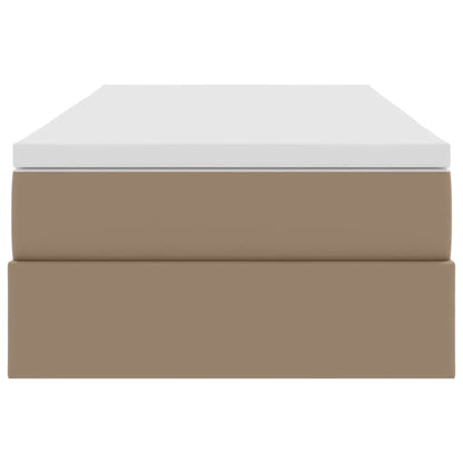 Opslag bed met matras Cappuccino 100 x 200 cm Nep Leer