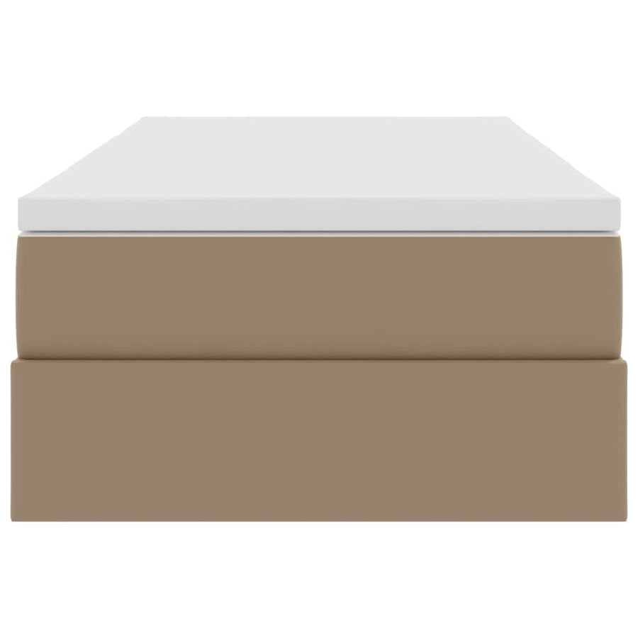Opslag bed met matras Cappuccino 100 x 200 cm Nep Leer