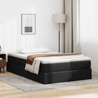 Storage bed with mattress with mattress Black 120 x 190 cm Faux Leather