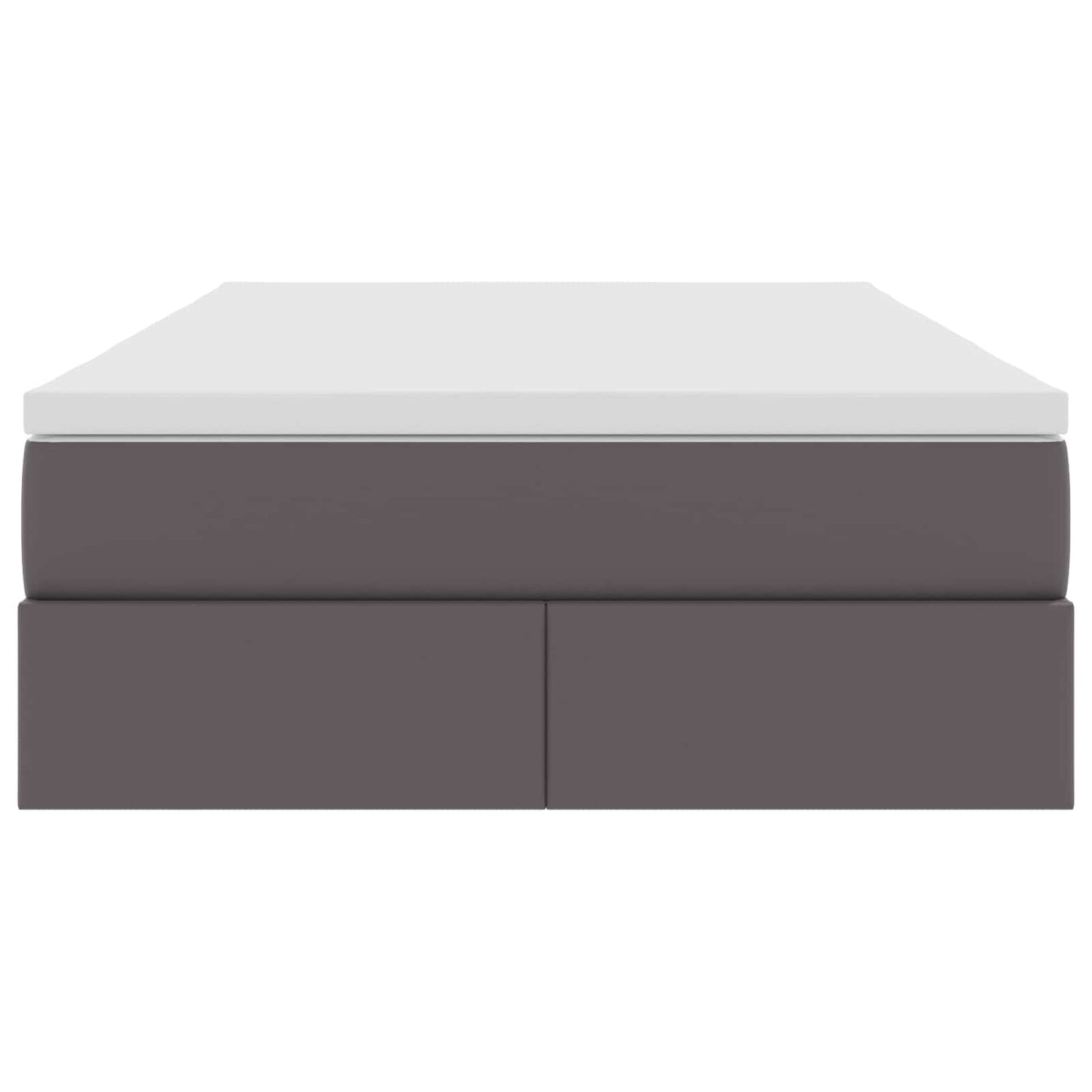 Opbergbed met matras met matras Grijs 120 x 190 cm Nep Leer