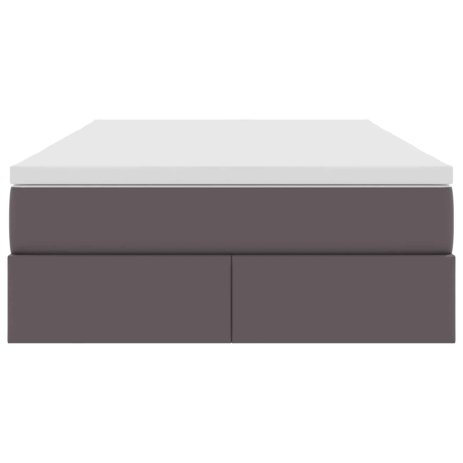Opbergbed met matras met matras Grijs 120 x 190 cm Nep Leer