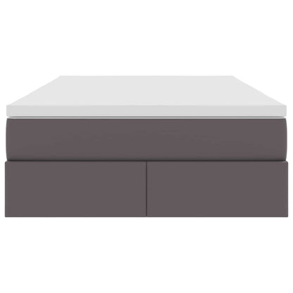Opbergbed met matras met matras Grijs 120 x 190 cm Nep Leer