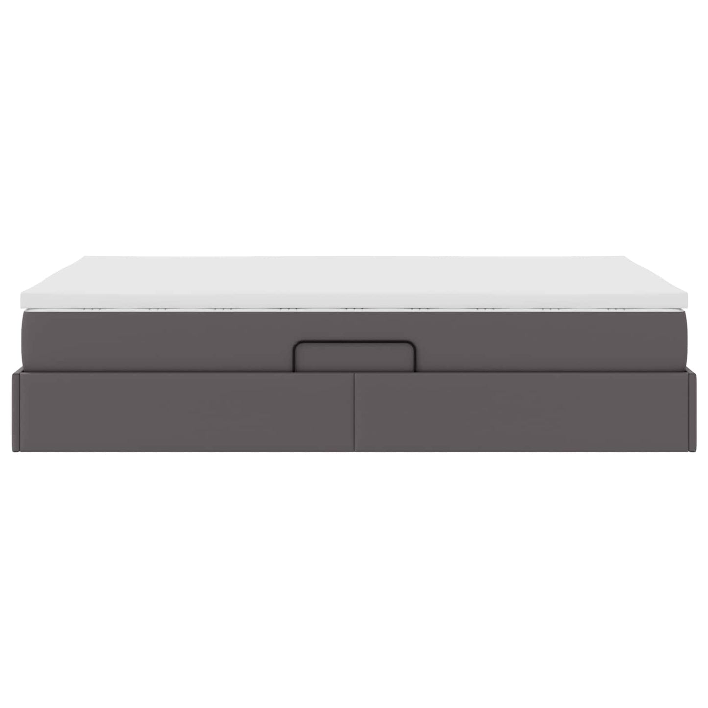 Opbergbed met matras met matras Grijs 120 x 190 cm Nep Leer
