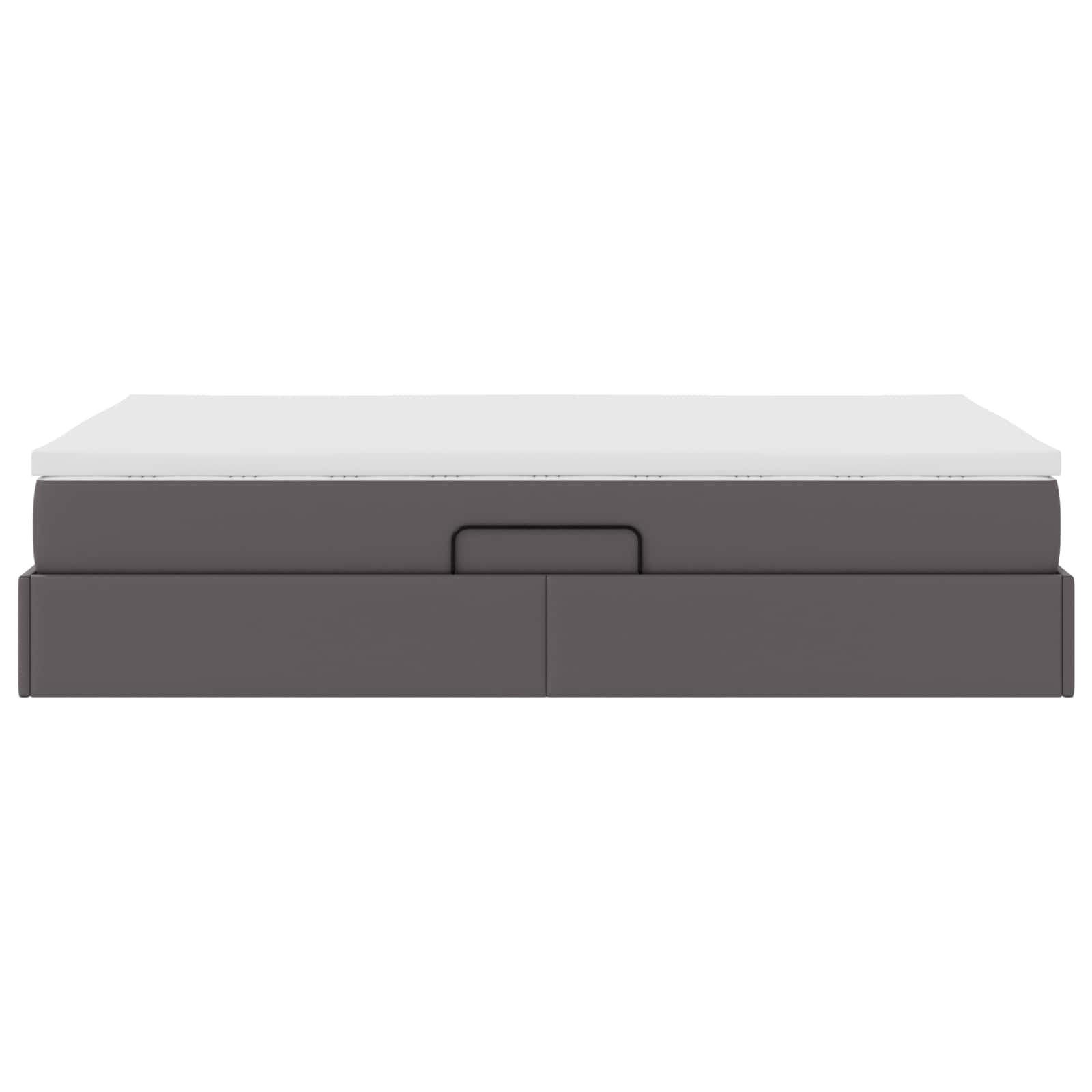 Opbergbed met matras met matras Grijs 120 x 190 cm Nep Leer
