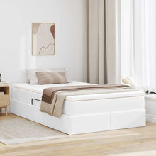 Opbergbed met matras met matras Wit 120 x 200 cm Nep Leer