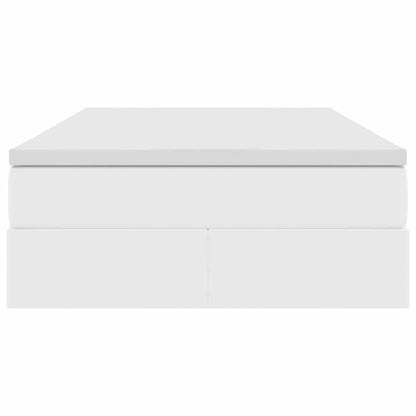 Opbergbed met matras met matras Wit 120 x 200 cm Nep Leer