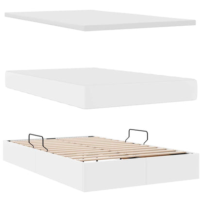 Opbergbed met matras met matras Wit 120 x 200 cm Nep Leer