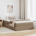 Opslag bed met matras Cappuccino 120 x 200 cm Nep Leer