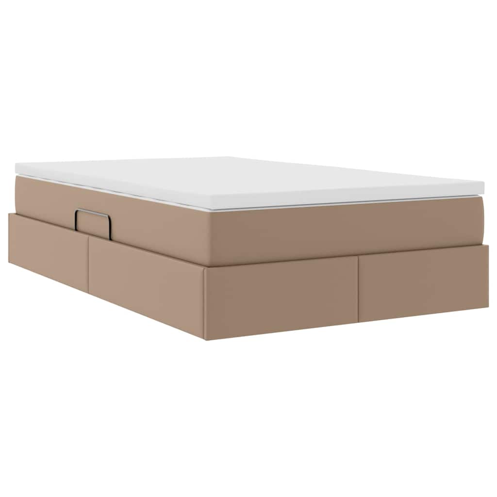 Opbergbed met matras Cappuccino 120 x 200 cm Nep Leer