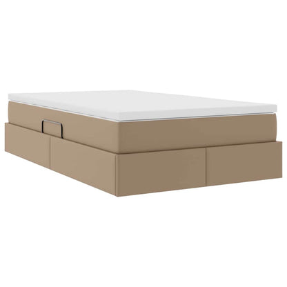 Opbergbed met matras Cappuccino 120 x 200 cm Nep Leer