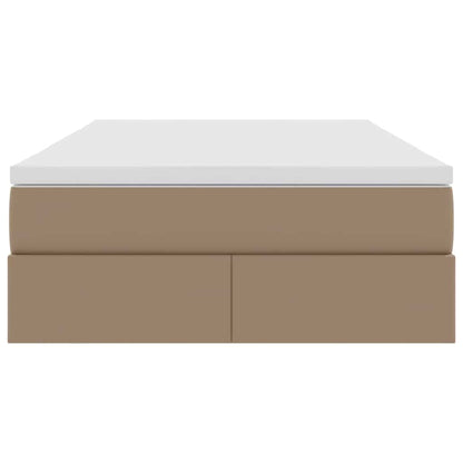 Opbergbed met matras Cappuccino 120 x 200 cm Nep Leer