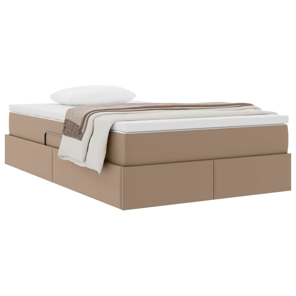 Opbergbed met matras Cappuccino 120 x 200 cm Nep Leer