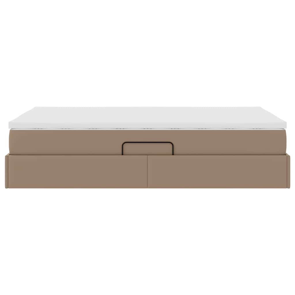 Opbergbed met matras Cappuccino 120 x 200 cm Nep Leer