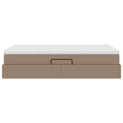 Opbergbed met matras Cappuccino 120 x 200 cm Nep Leer