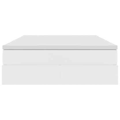Opbergbed met matras met matras Wit 140 x 190 cm Nep Leer