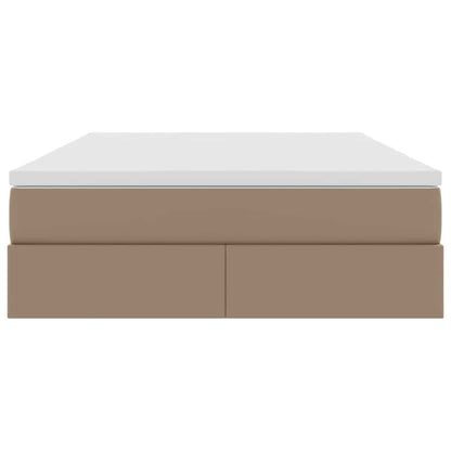 Opslag Bed Met Matras Nep Leer 140 x 190 cm Cappuccino